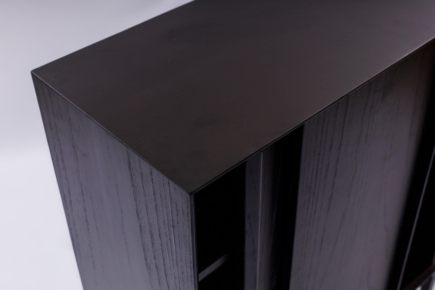 Scandinavian design sliding door cabinet black