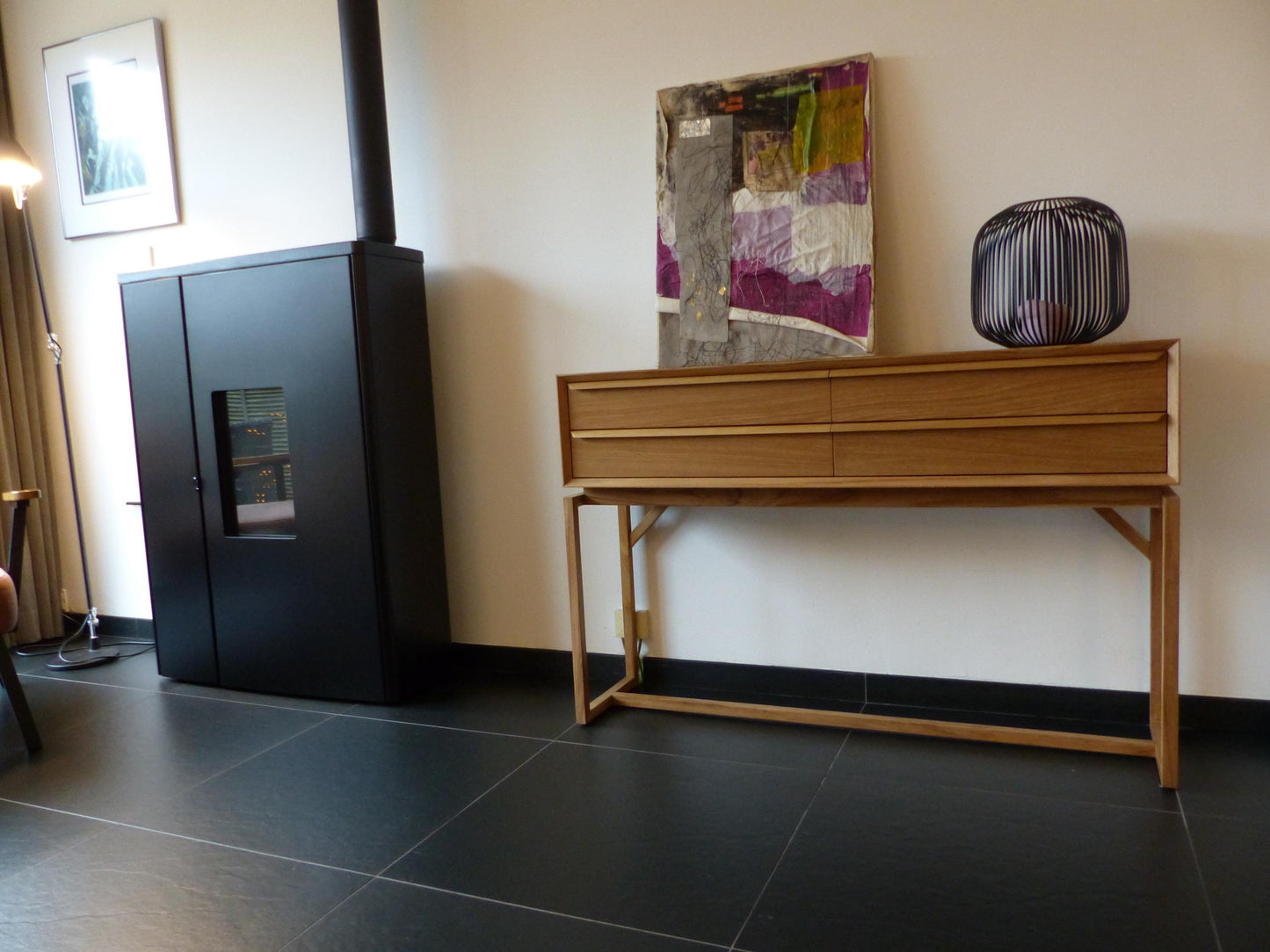 Scandinavian design console table teak
