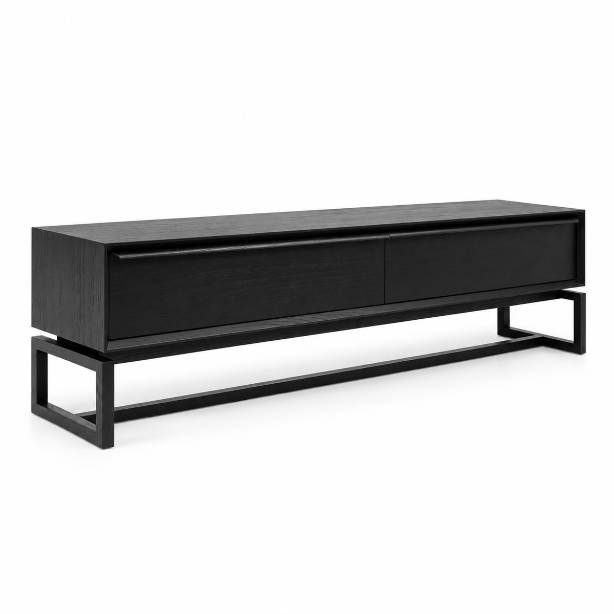Ktwo Home zwart tv-meubel, schuin van links
