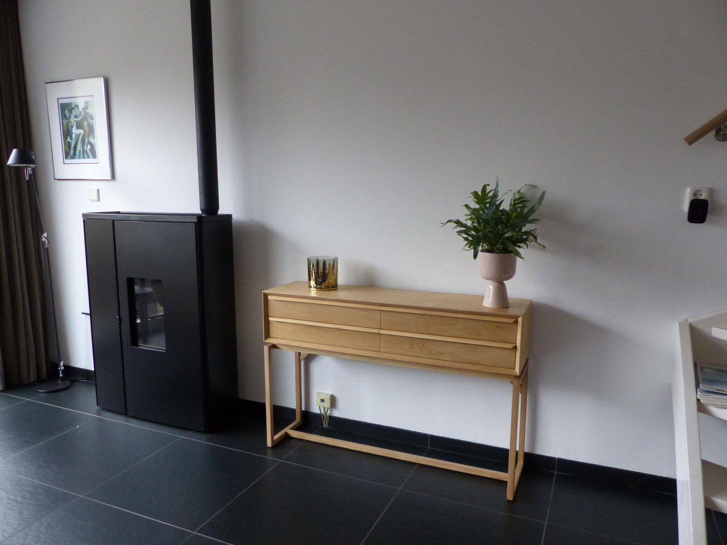 Scandinavian design console table natural