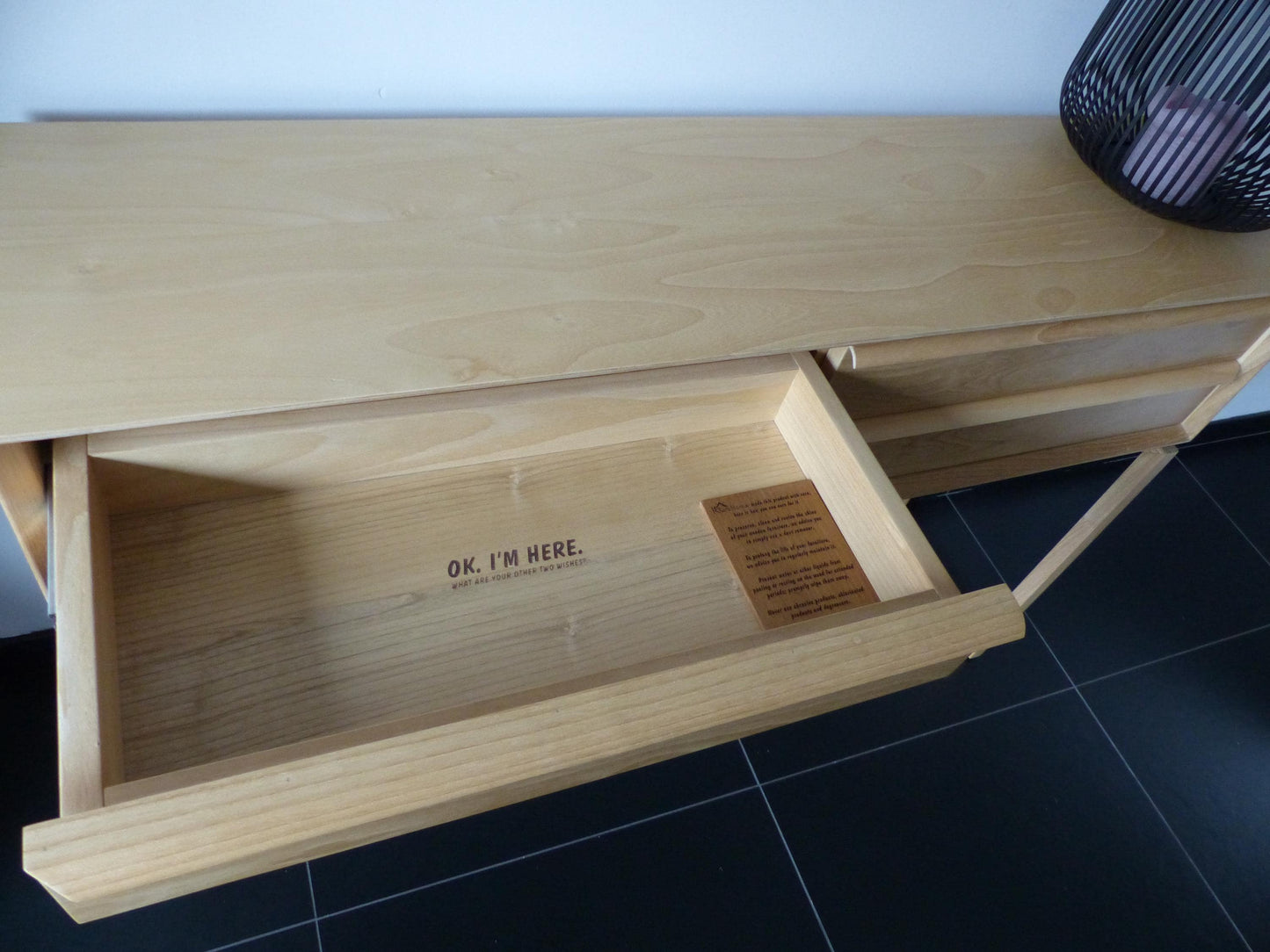 Scandinavian design console table natural