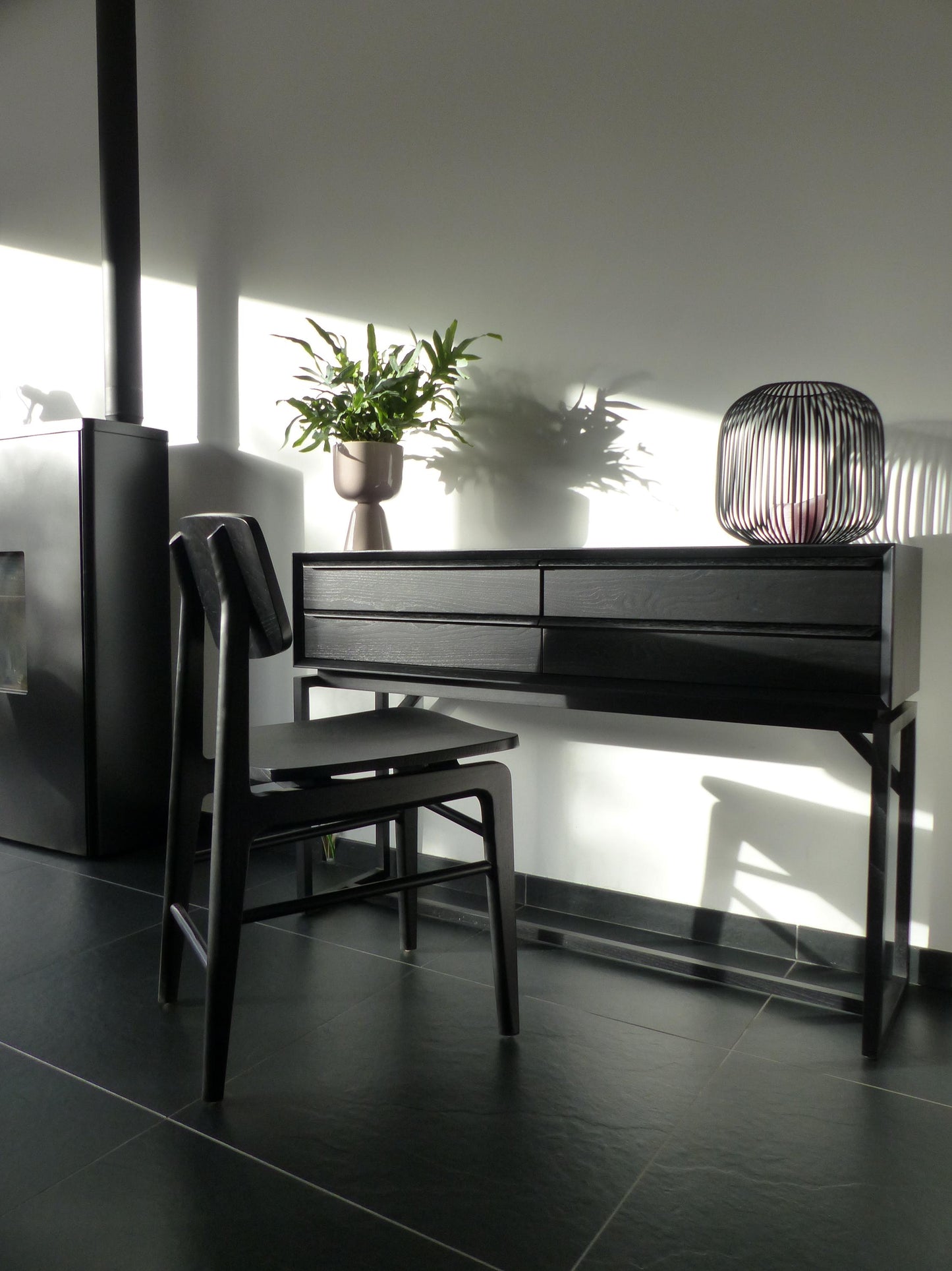 Scandinavian design console table black