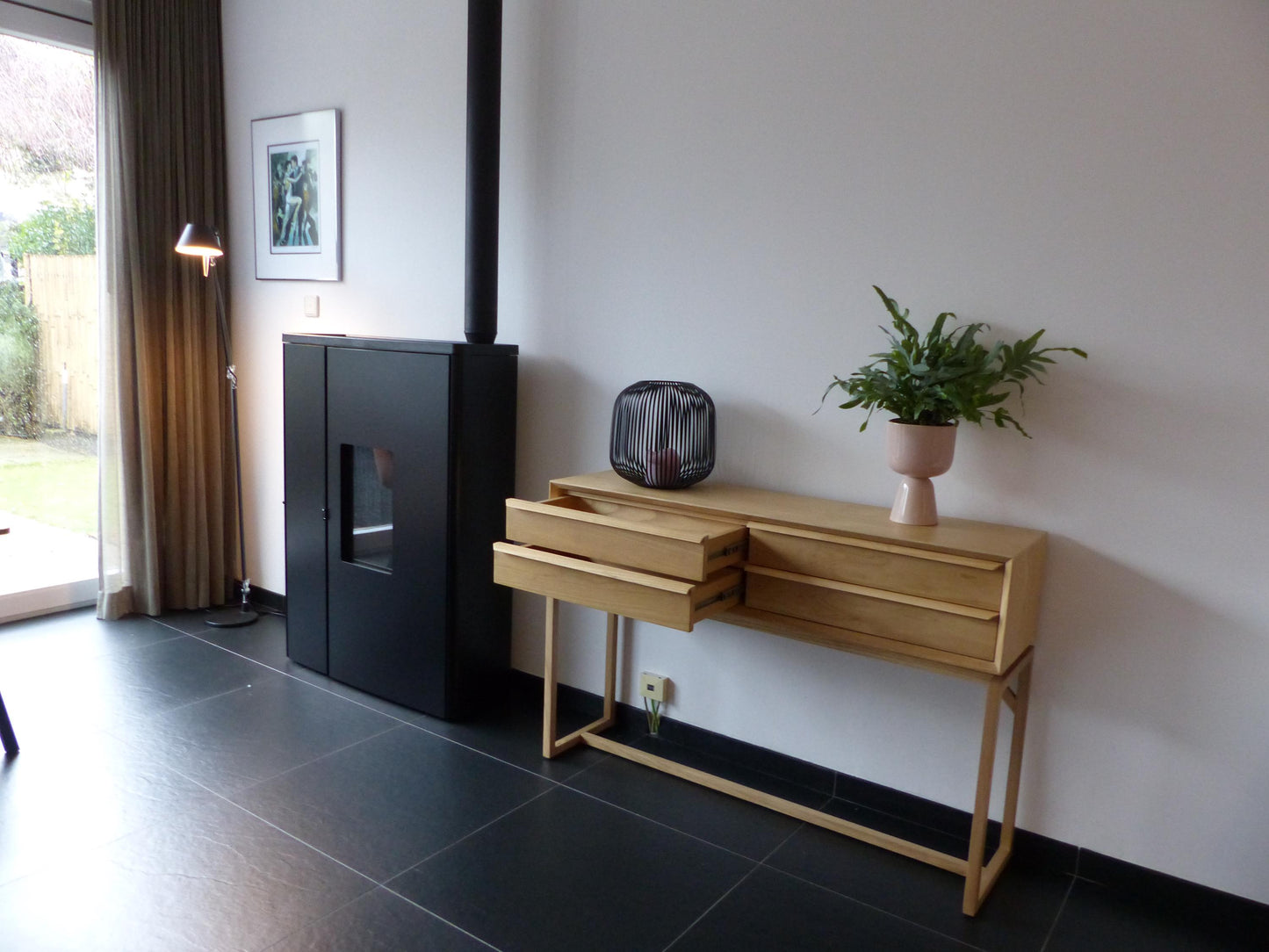 Scandinavian design console table natural