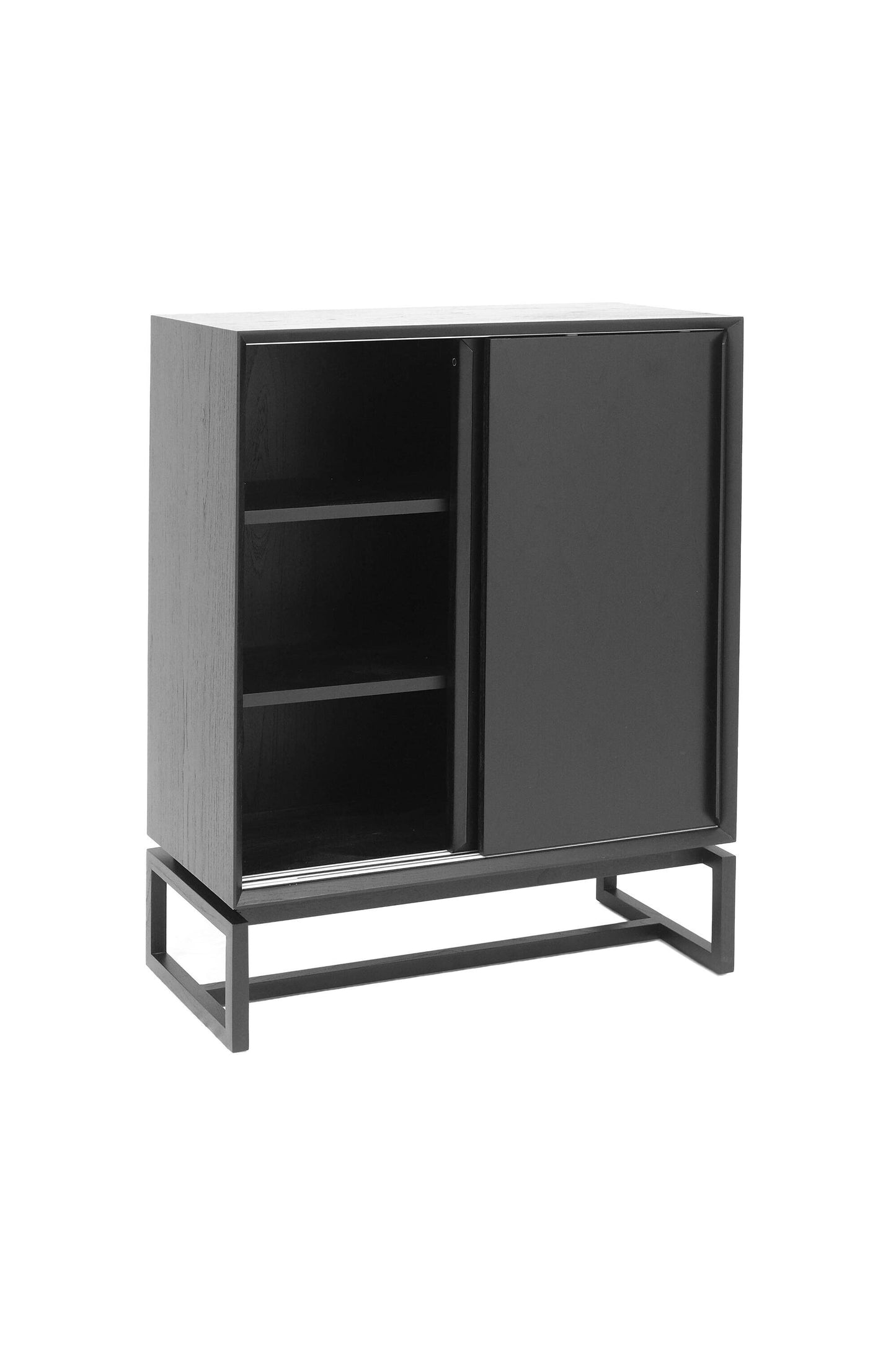 Scandinavian design sliding door cabinet black