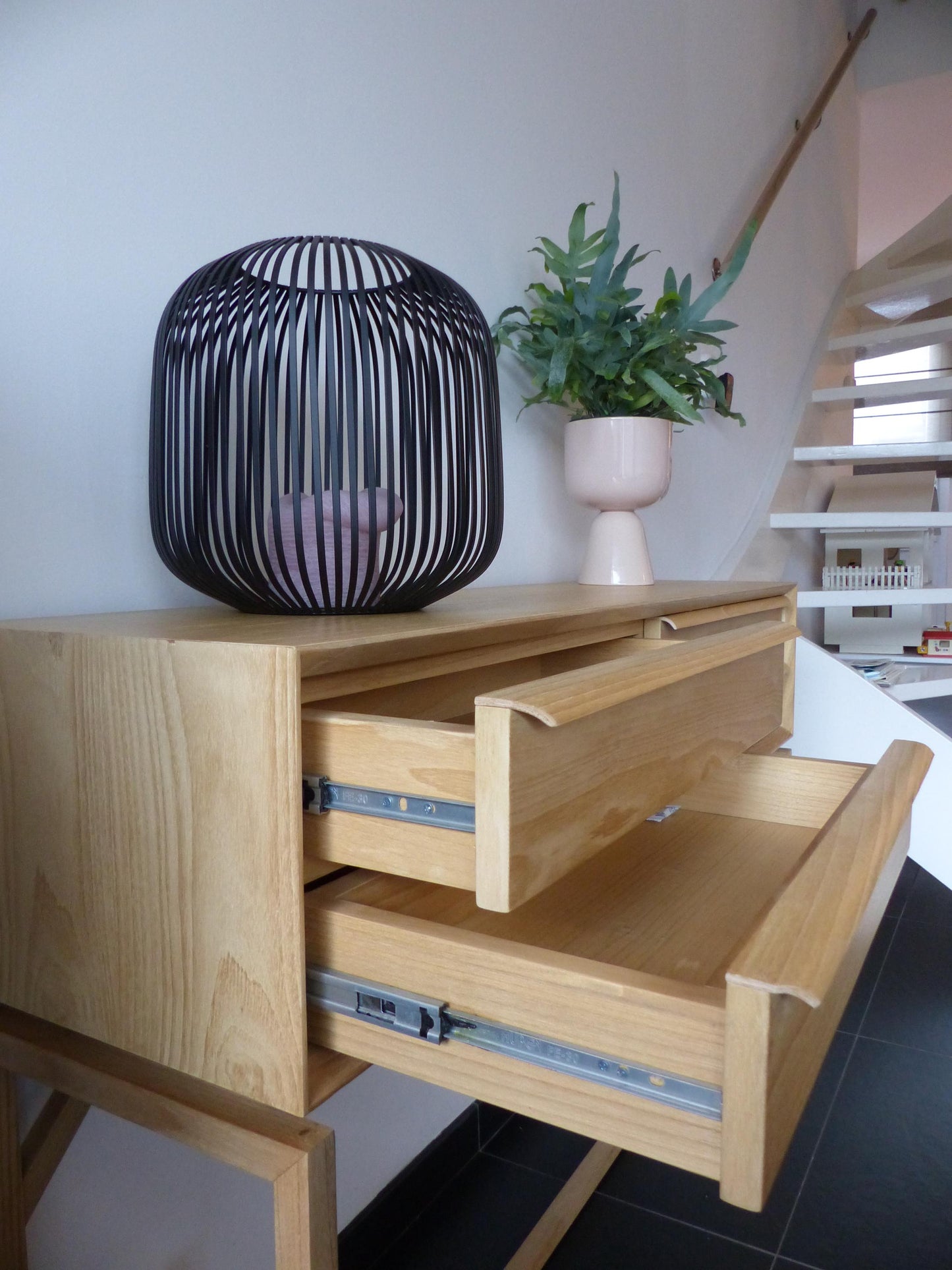 Scandinavian design console table natural