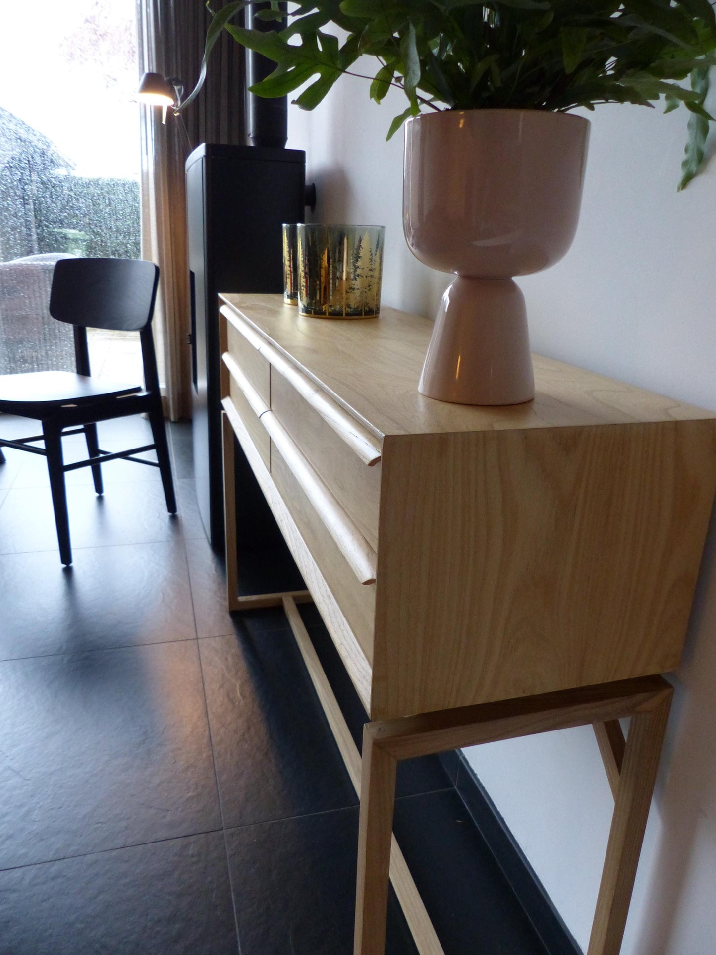 Scandinavian design console table natural