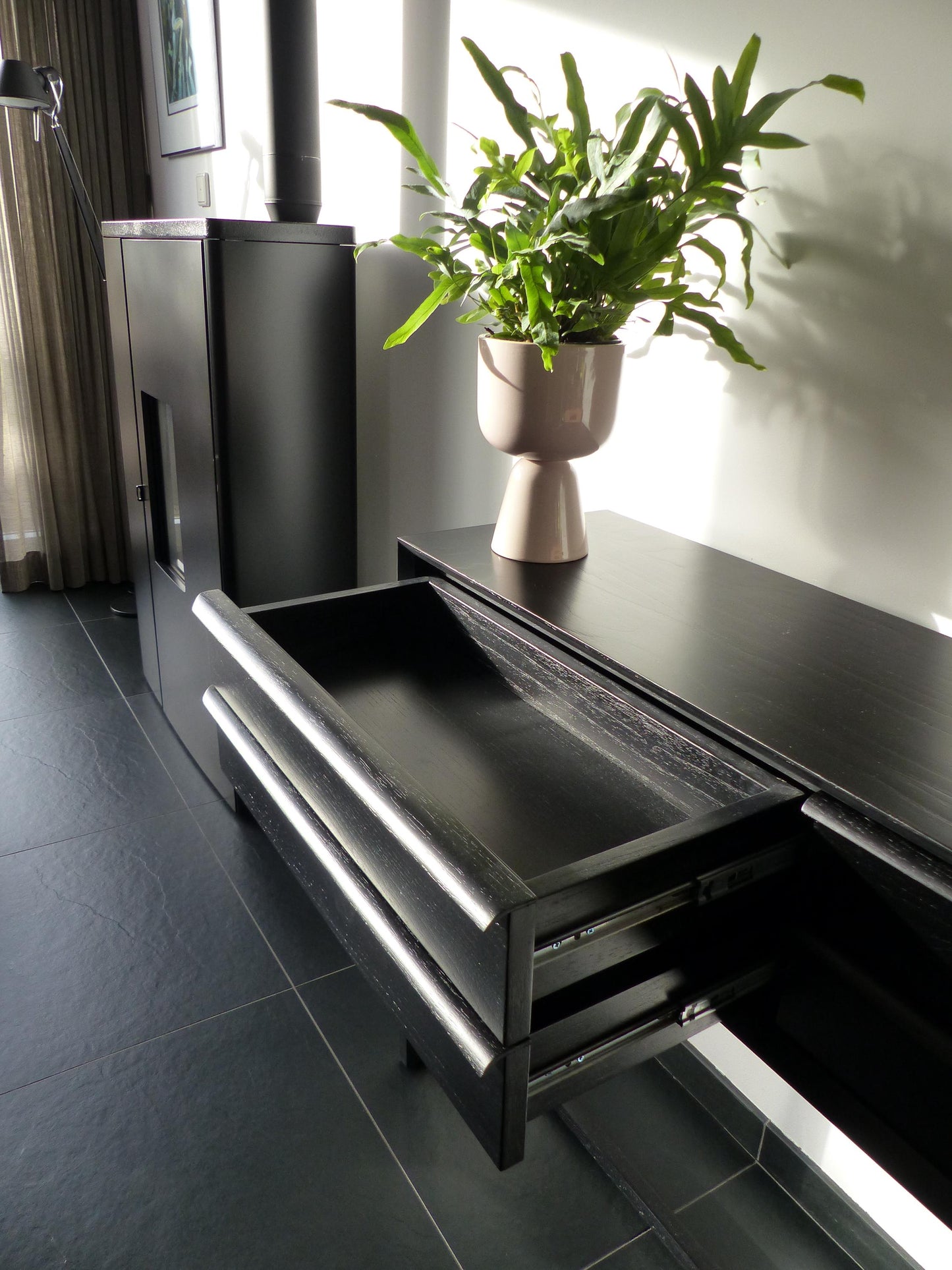 Scandinavian design console table black