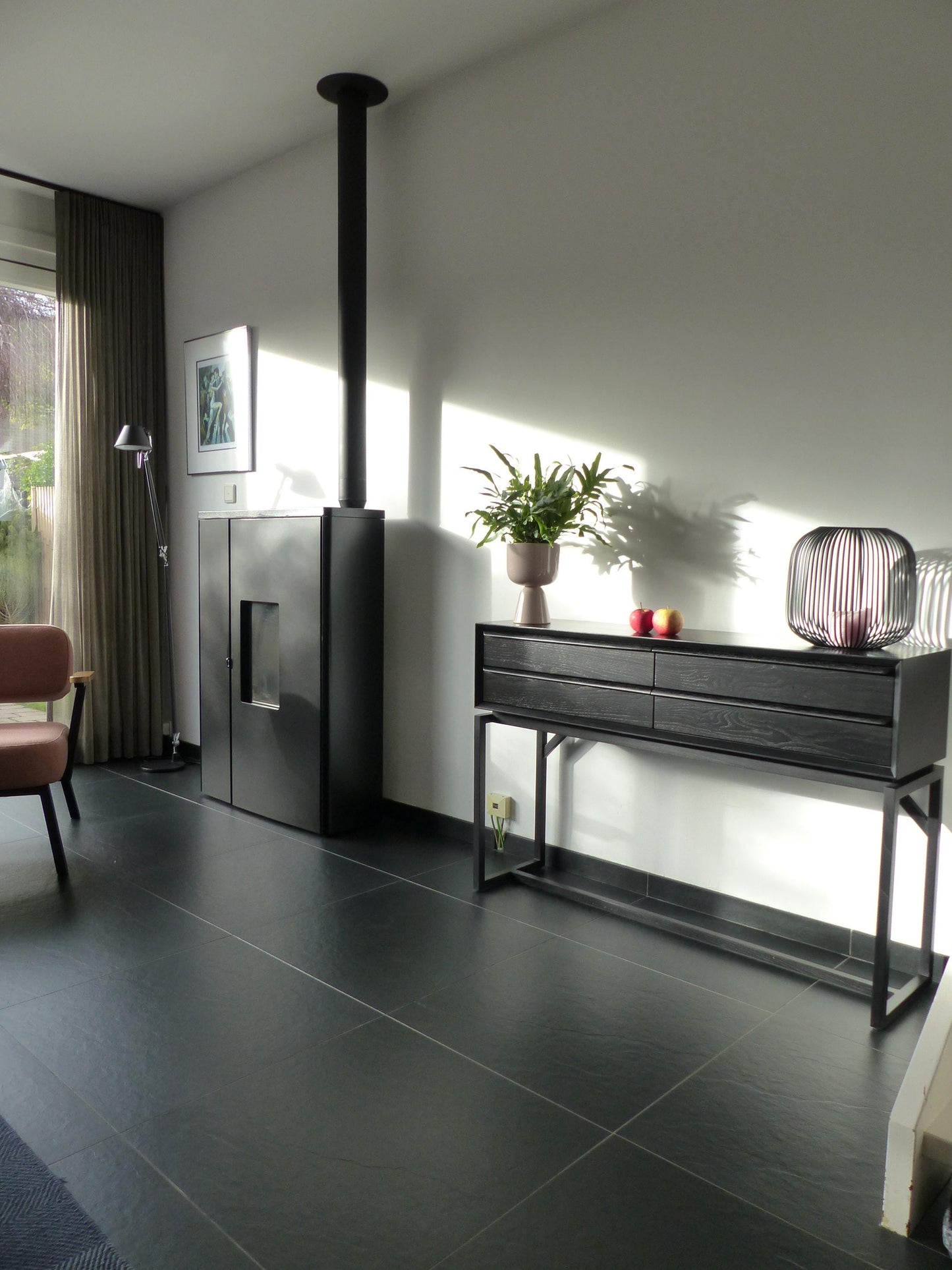 Scandinavian design console table black