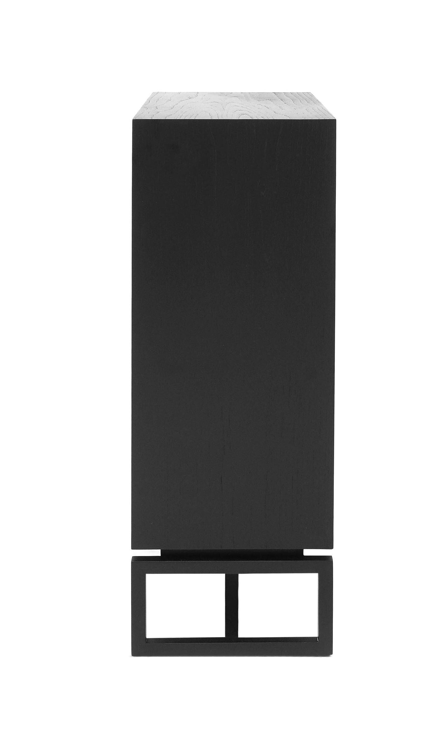 Scandinavian design sliding door cabinet black