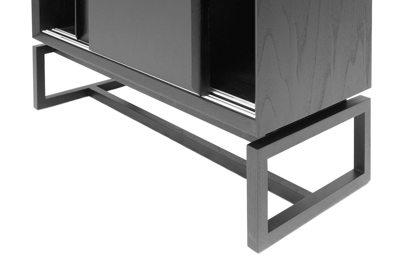 Scandinavian design sliding door cabinet black