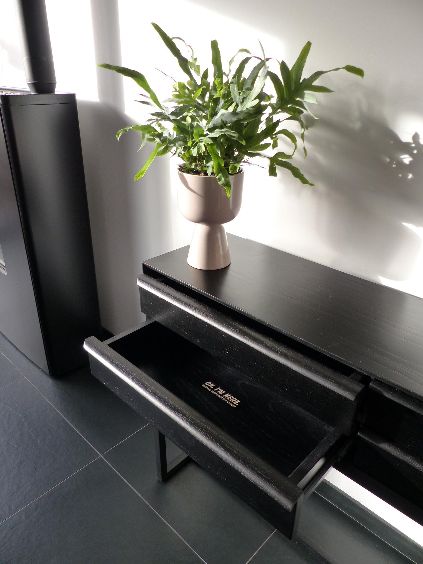 Scandinavian design console table black