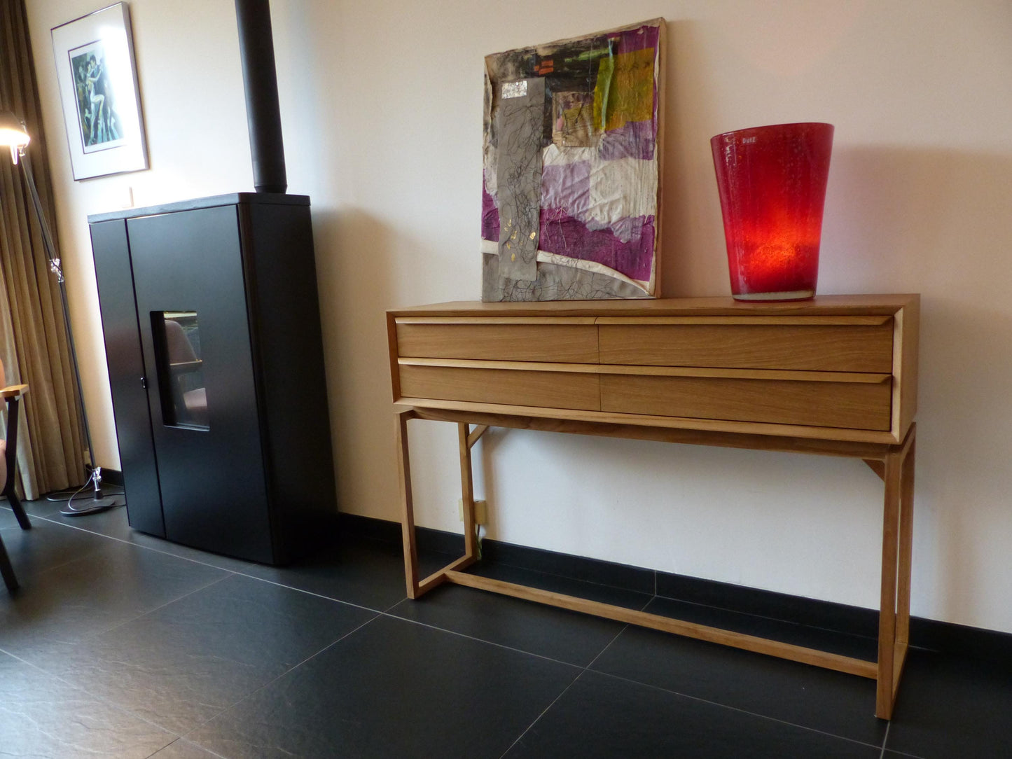 Scandinavian design console table teak