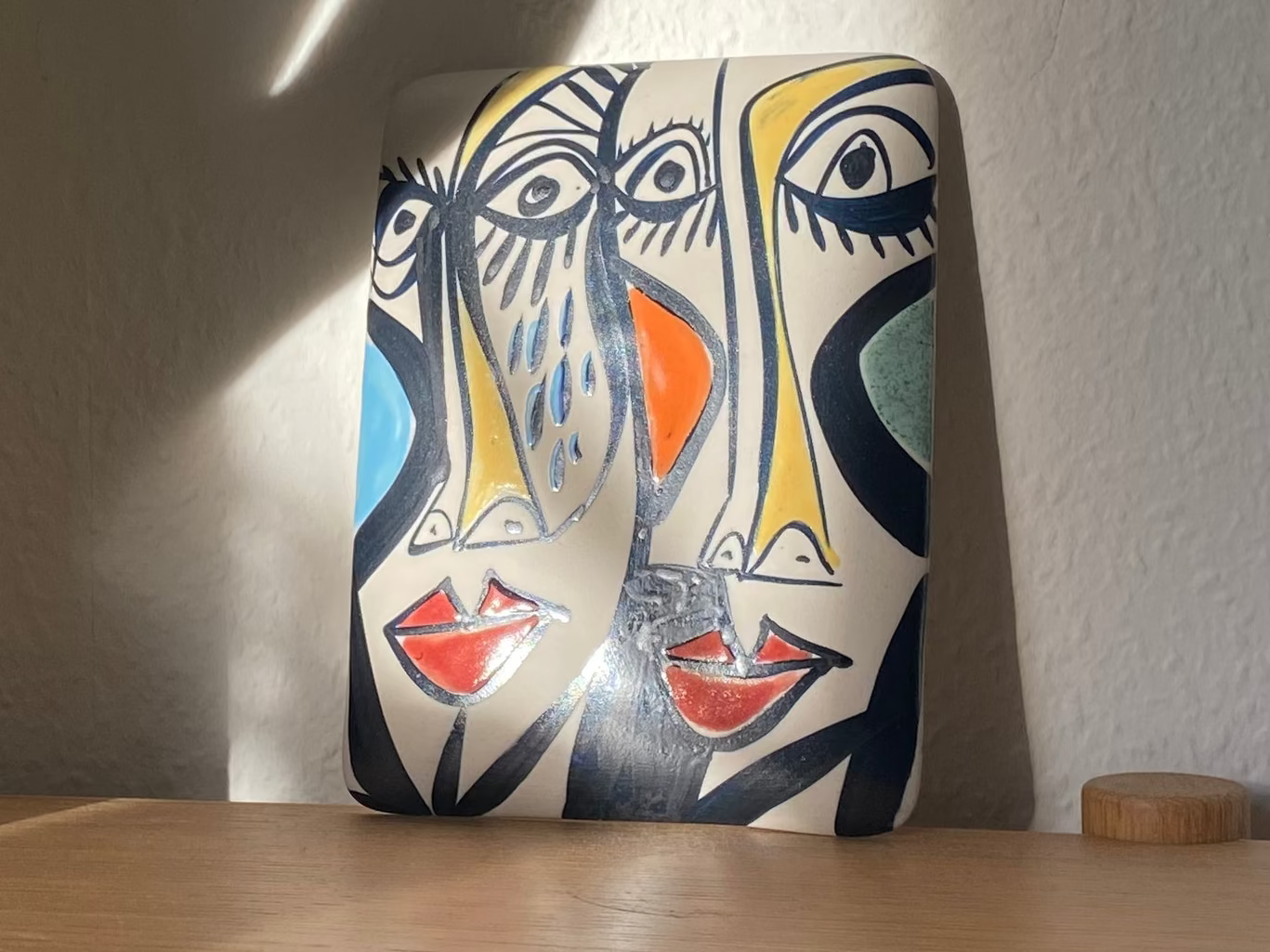 Vierkant Keramisch Wandornament