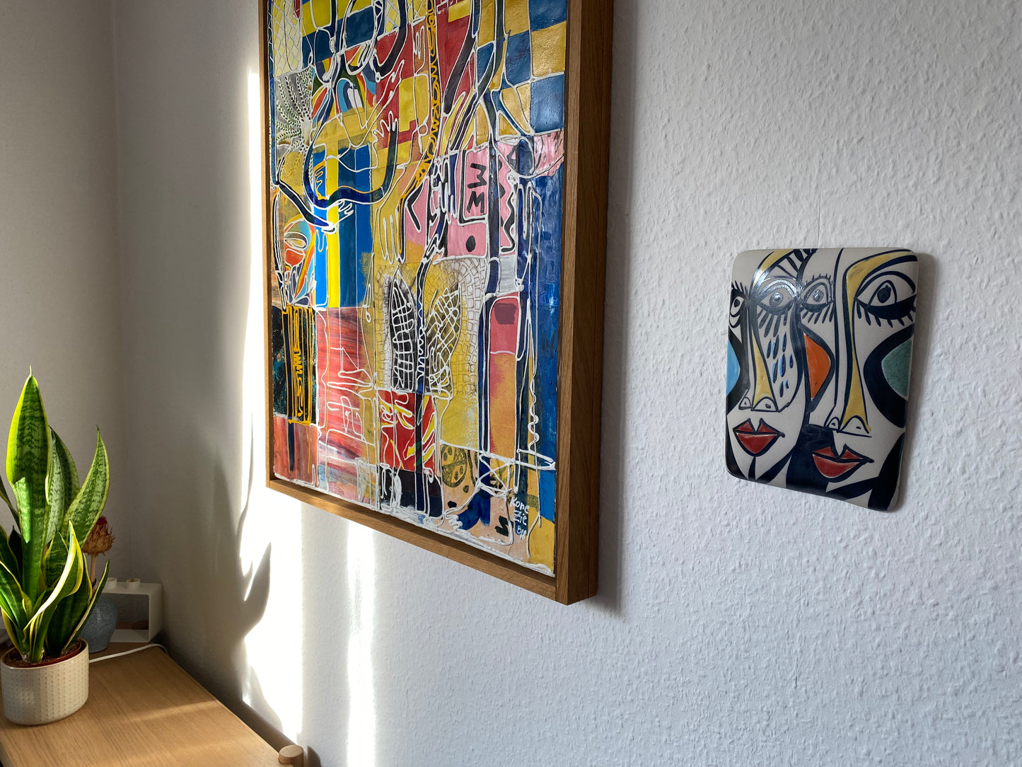 Vierkant Keramisch Wandornament