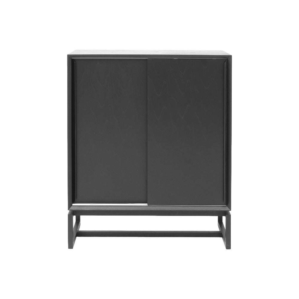 Scandinavian design sliding door cabinet black