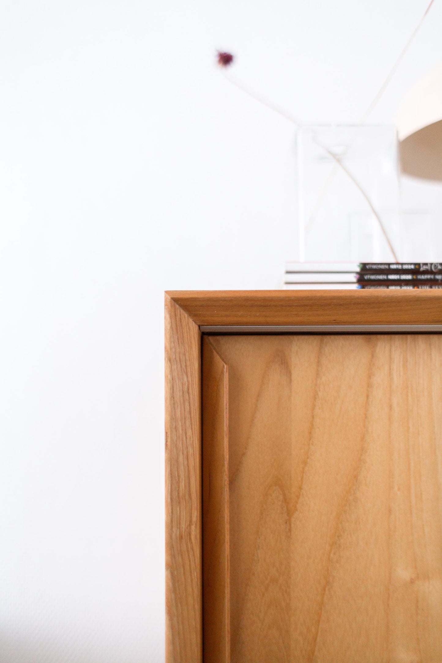 Scandinavian design sliding door cabinet natural