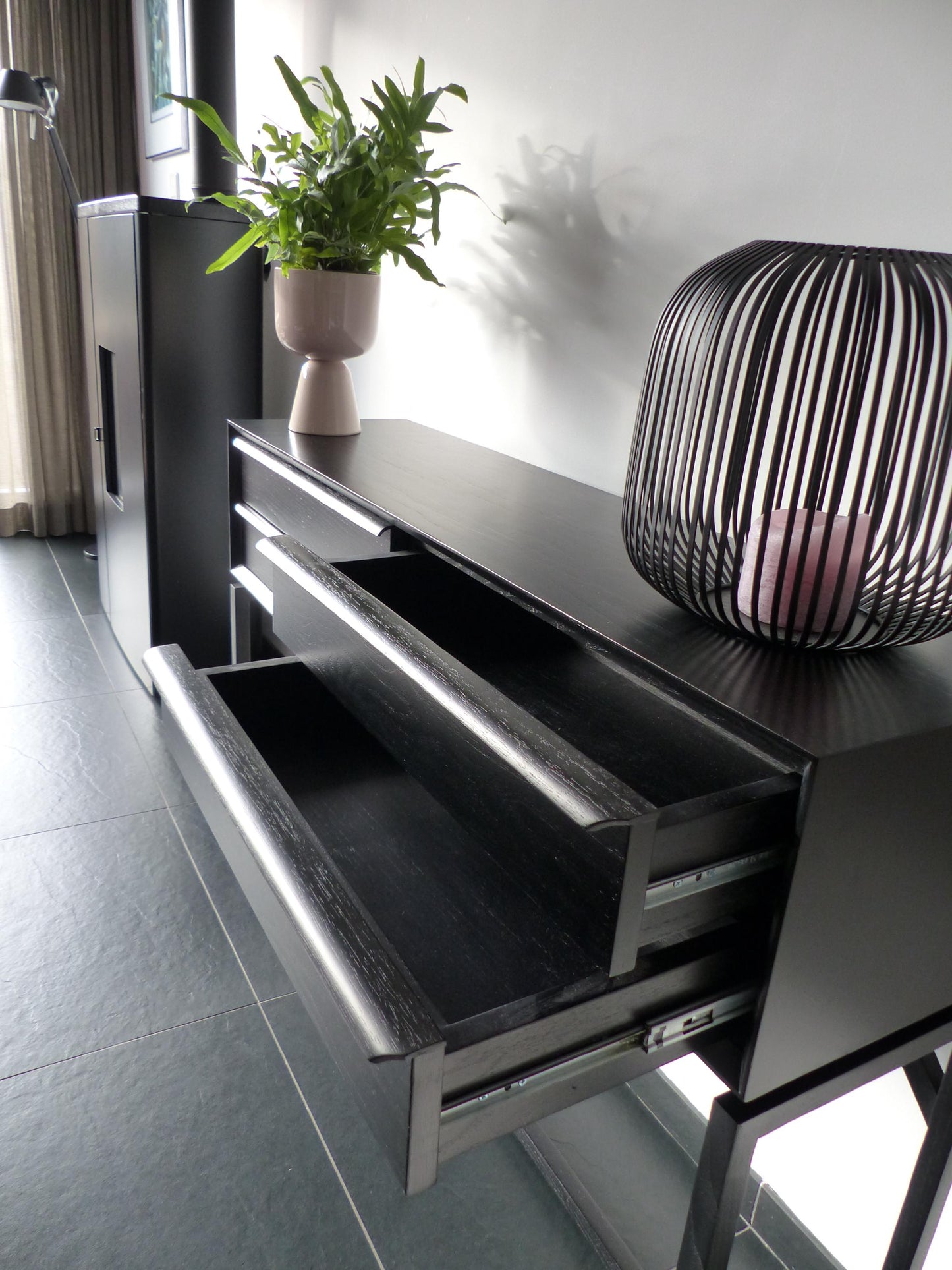 Scandinavian design console table black
