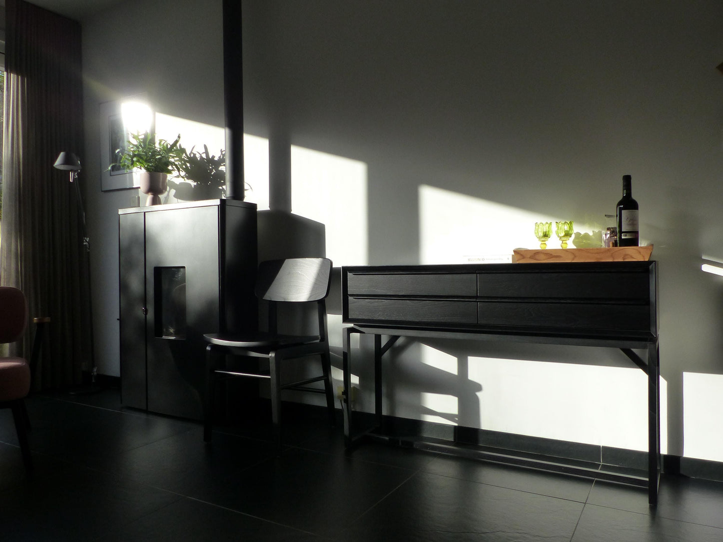 Scandinavian design console table black
