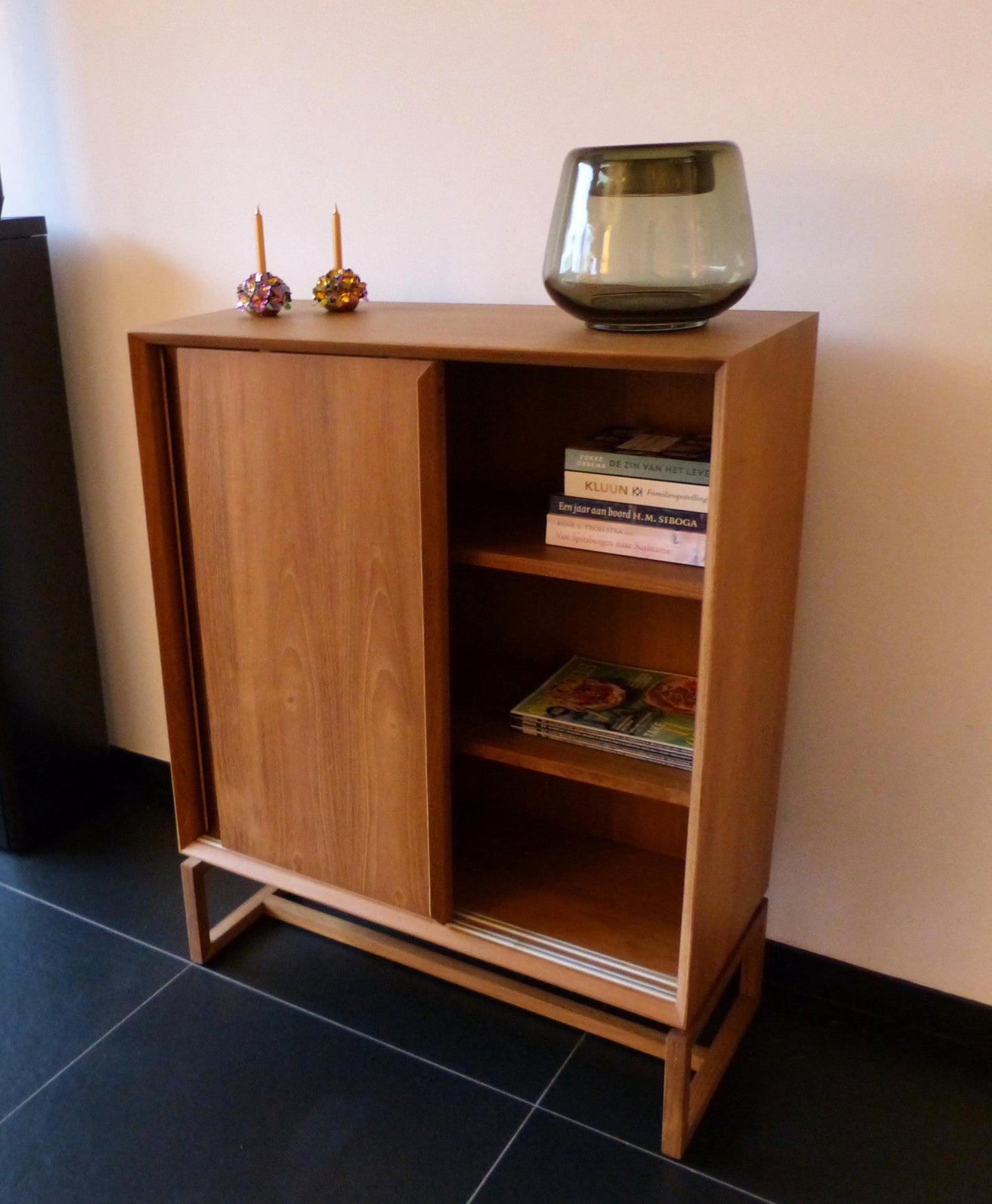 Scandinavian design sliding door wardrobe teak