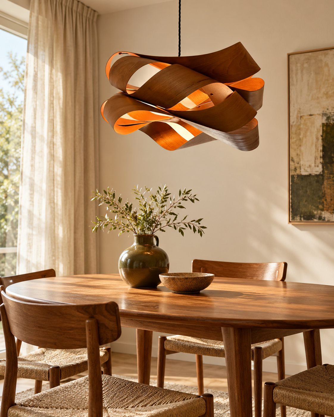 The Swell above a dining table – AI-created interior visualisation